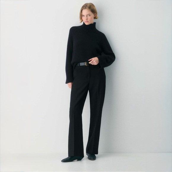 Babaton Pants - Babaton Agency Wool Blend Tailored Trouser Black High Rise Wide Leg Size 4
